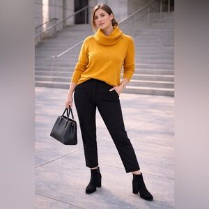 Women's Cowl Neck Sweater - Mustard